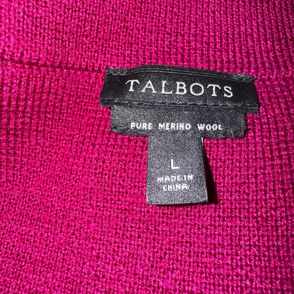 Talbots Women's Vibrant  Berry Cardigan sweater blazer Large - Picture 2 of 10